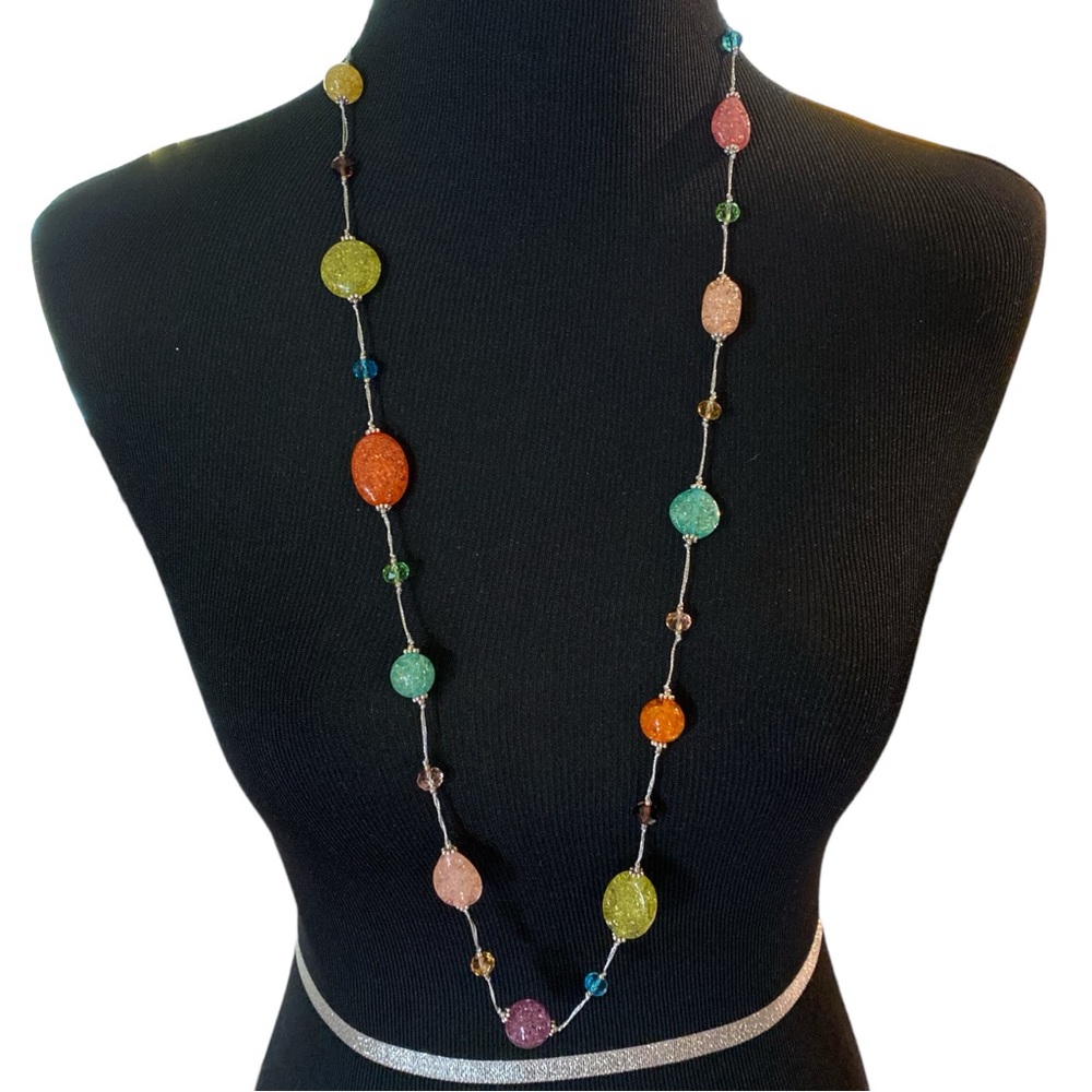 COPY - Premier Designs Jellybean necklace, new, glass & beads, multi colored, 1…